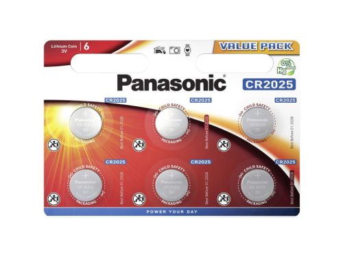PANASONIC CR2025 lítium gombelem 3 V (6 db/cs)