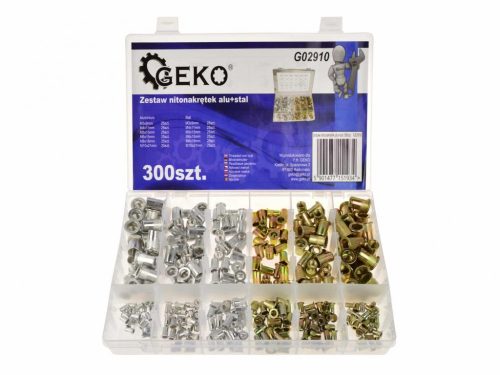 Geko 300db-os acél, alumínium szegecsanya készlet G02910
