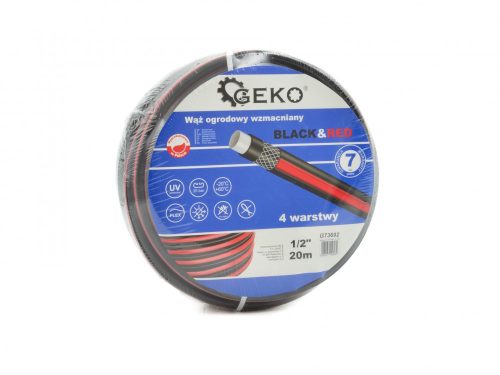Geko fekete-piros erősített 1/2″ locsolótömlő 50m G73694