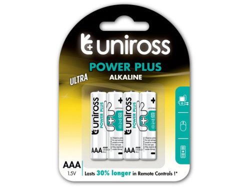 UNIROSS AAA/mikro tartós alkáli elem 1,5 V (4 db/cs)