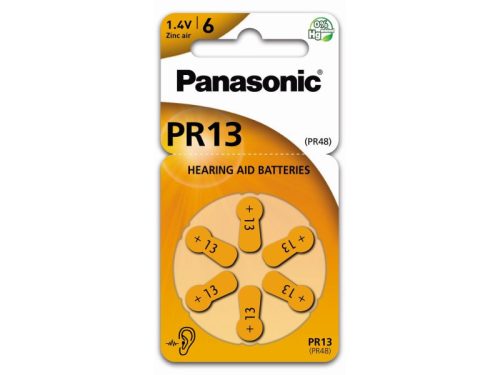 PANASONIC PR13 cink-levegő hallókészülék elem 1,4 V (6 db/cs)