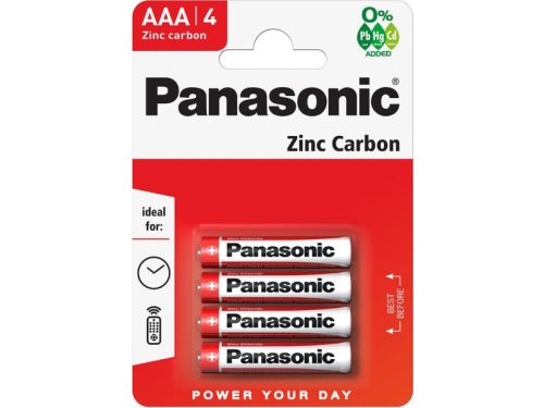PANASONIC AAA/mikro cink-mangán tartós elem 1,5 V (4 db/cs)