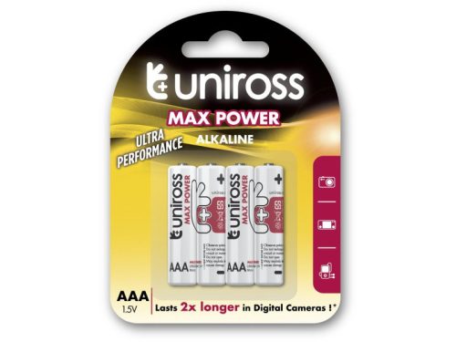 UNIROSS AAA/mikro tartós alkáli elem 1,5 V (4 db/cs)